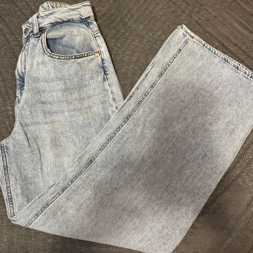 H&M Soft Blue Relaxed Fit Jeans - wide leg